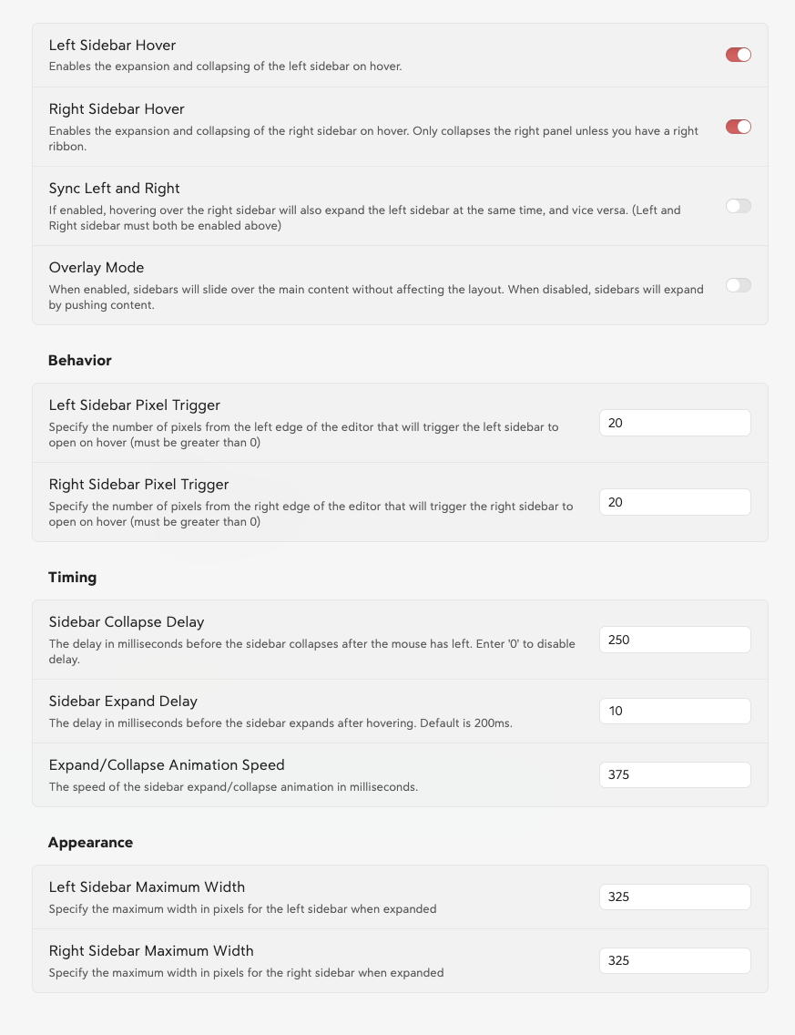 Plugin Settings