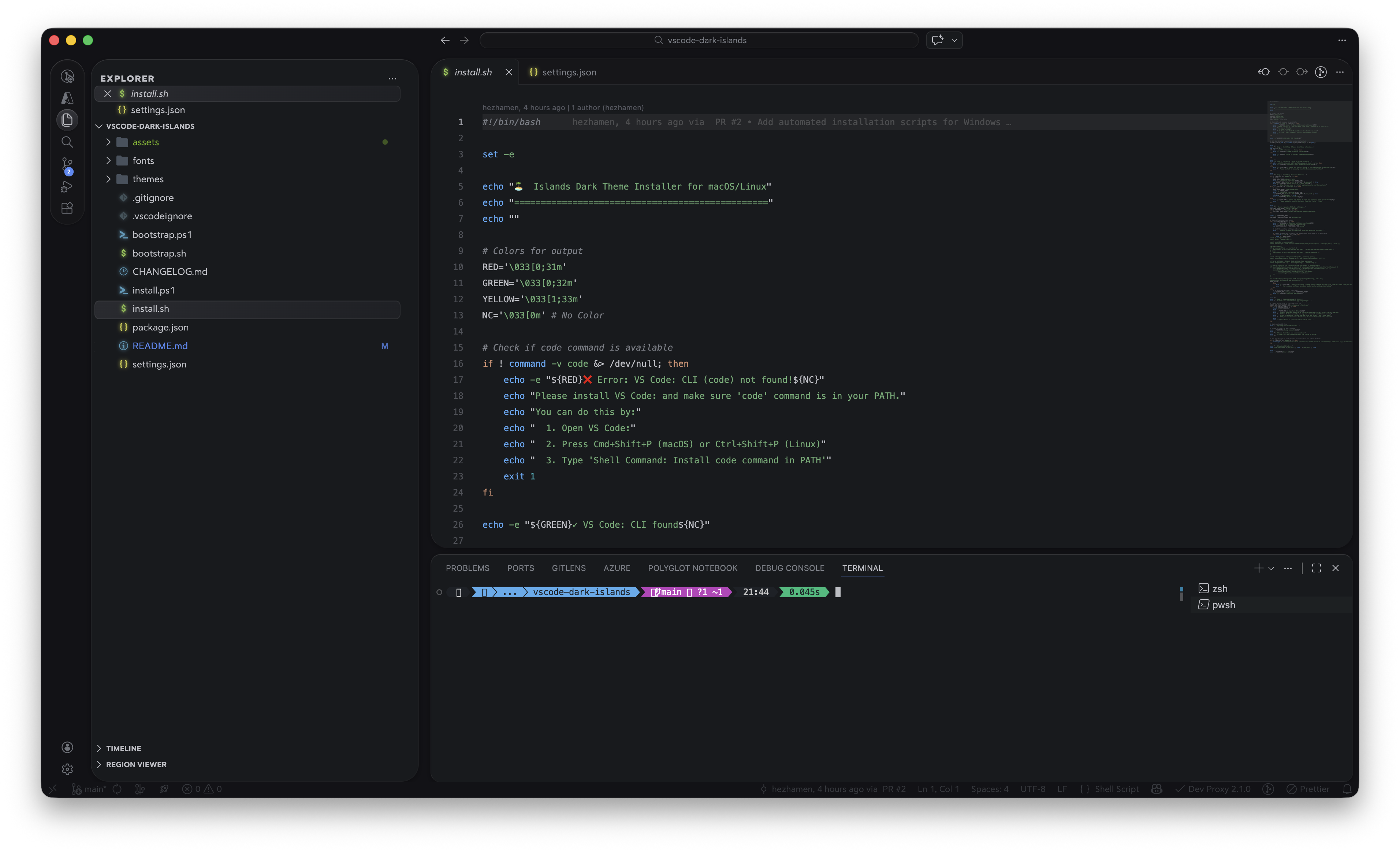 GitHub - azwarnaim/antigravity-dark-islands: Islands Dark theme port ...
