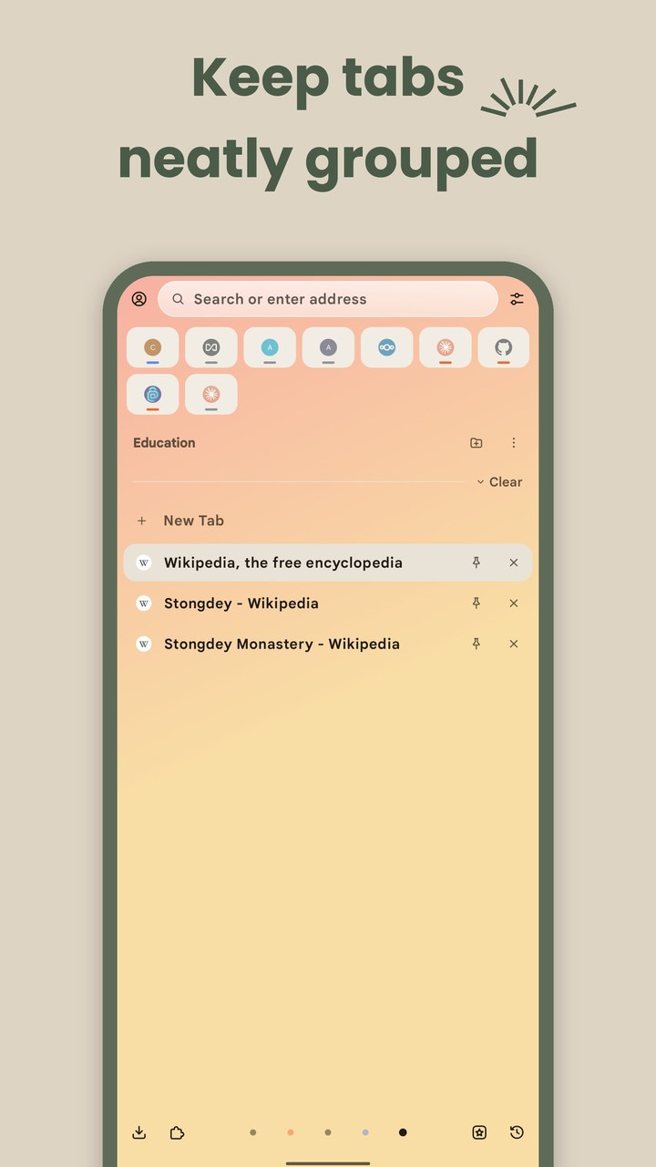 A workspace with its tabs