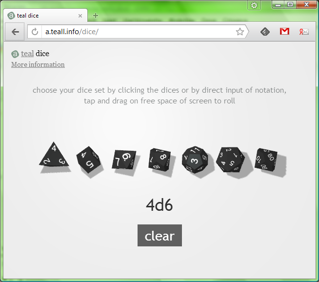 Online 3D dice roller