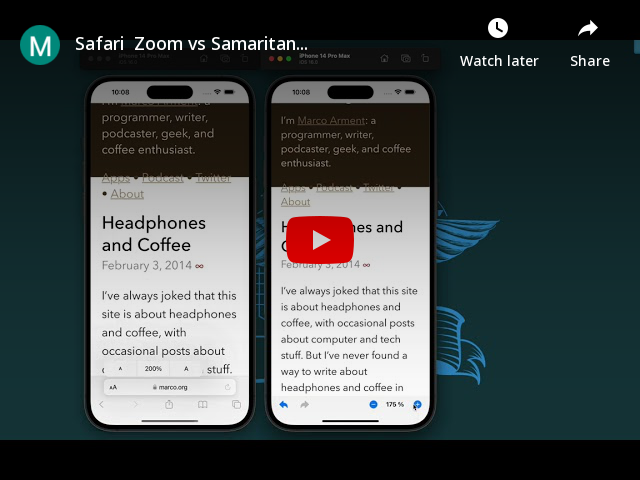 Safari Zoom vs Samaritan Zoom