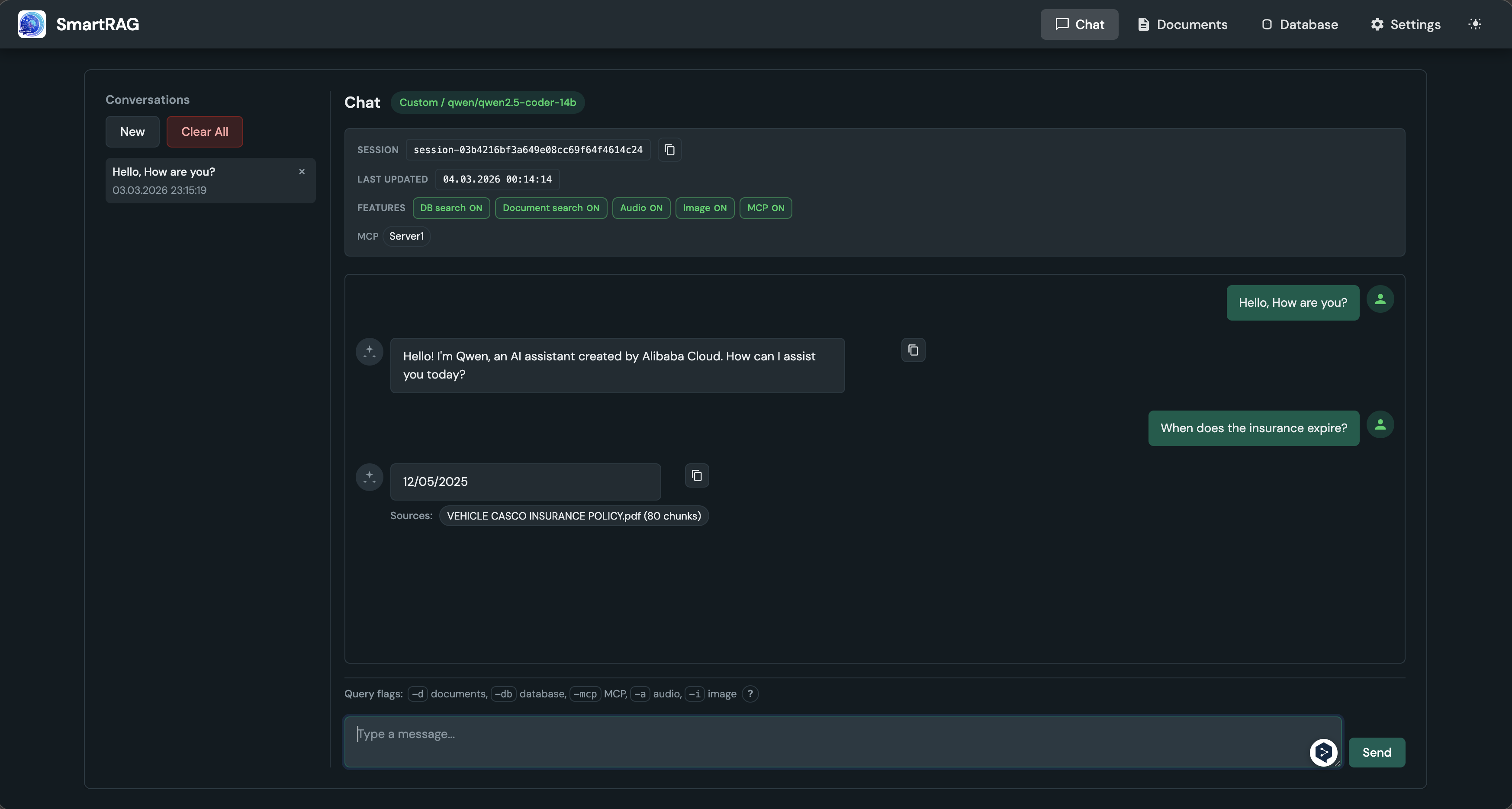 SmartRAG Chat - Mixed Sources Answer