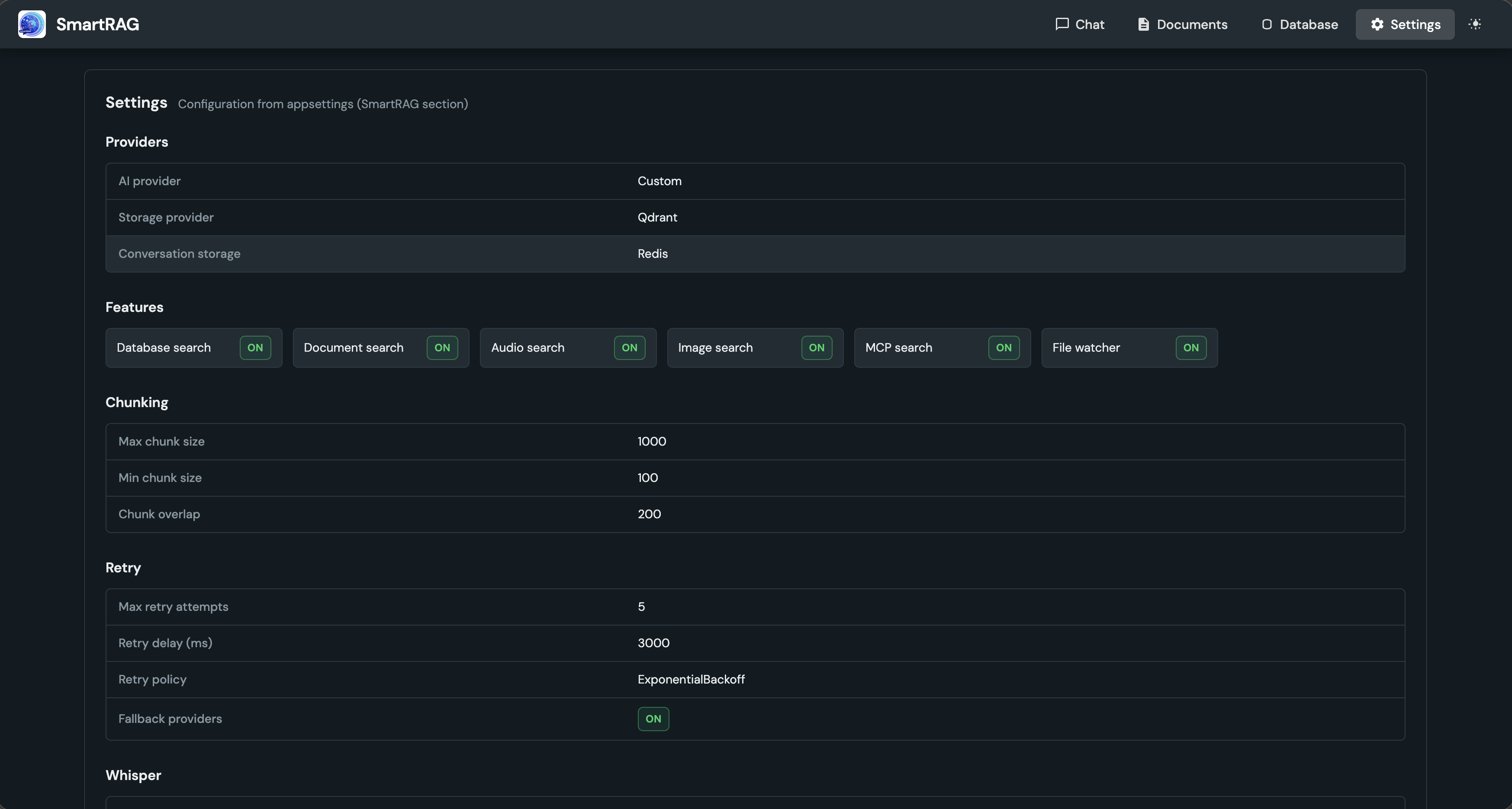 SmartRAG Settings