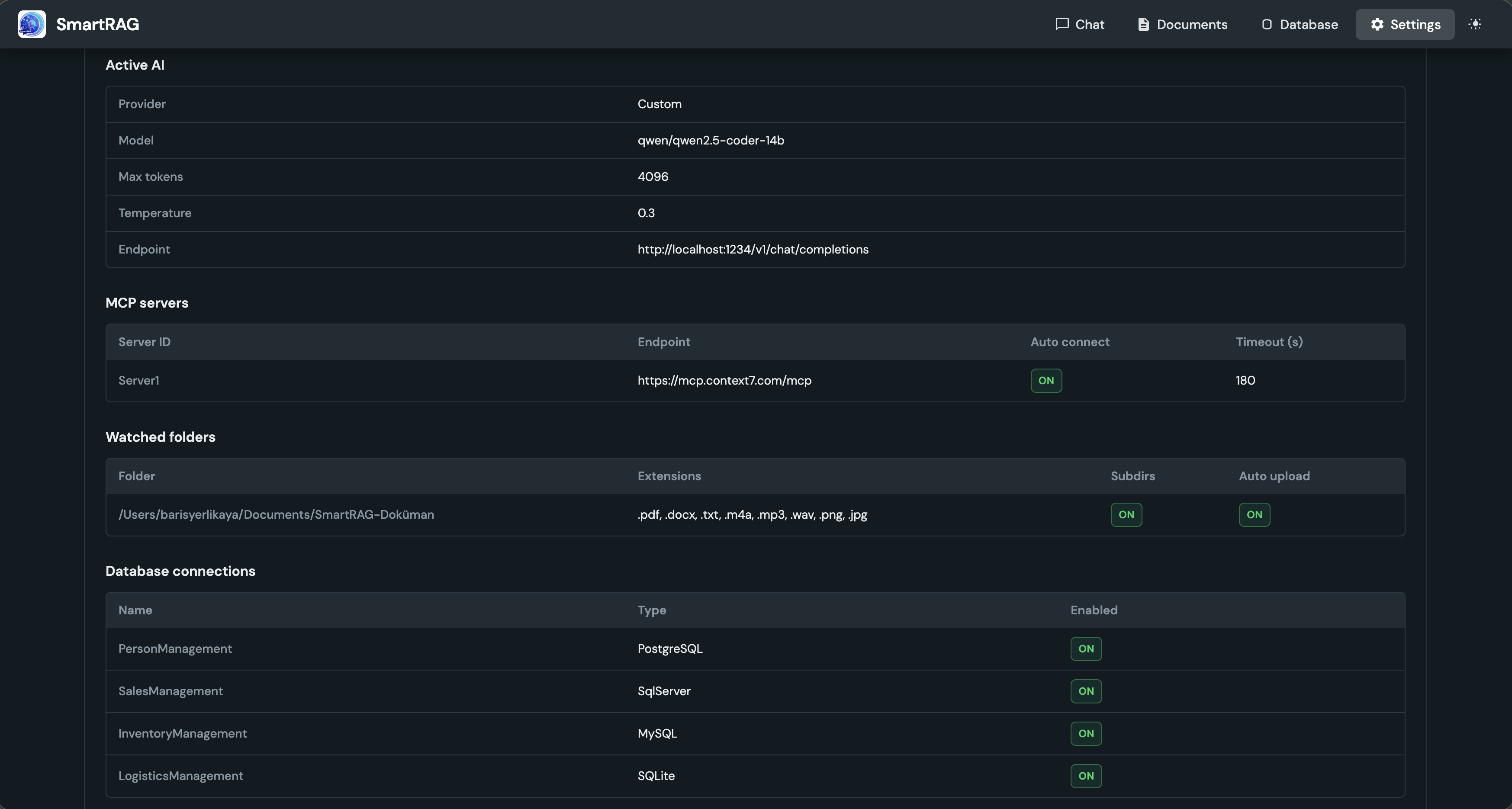 SmartRAG Advanced Settings