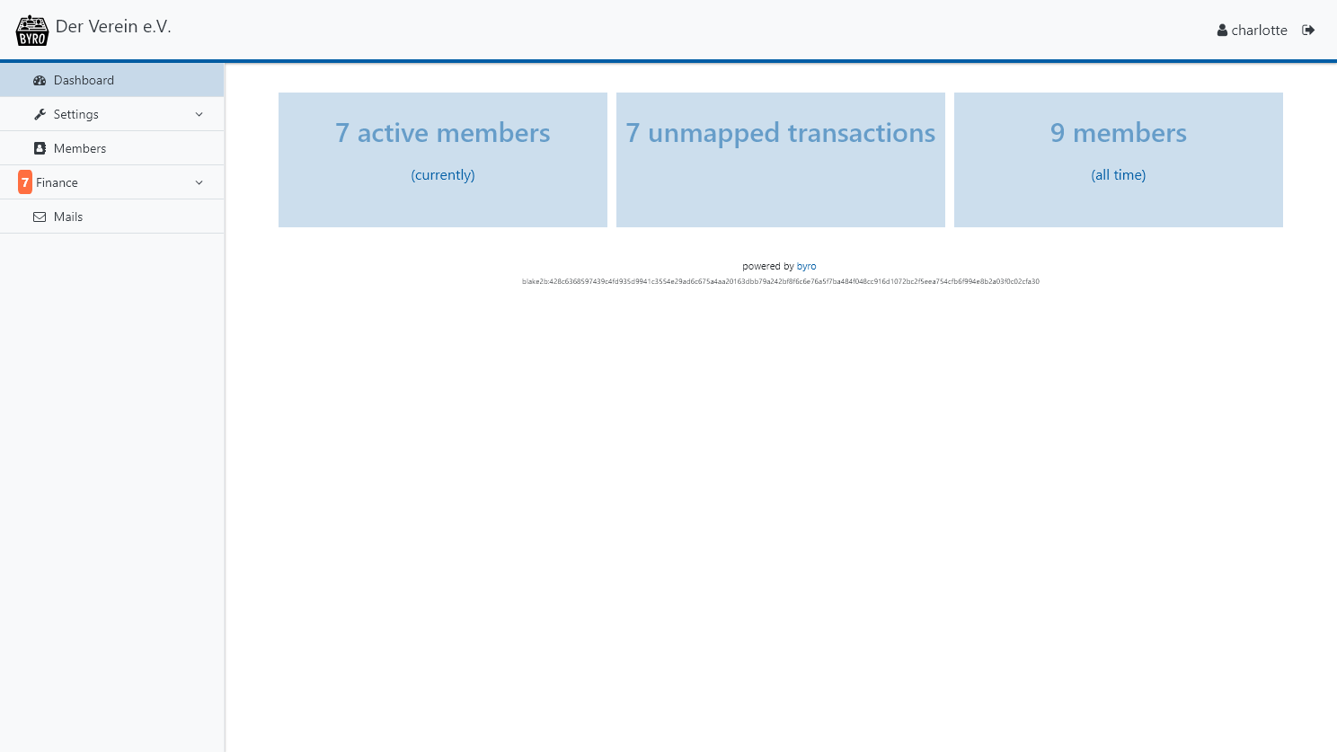 byro Office dashboard