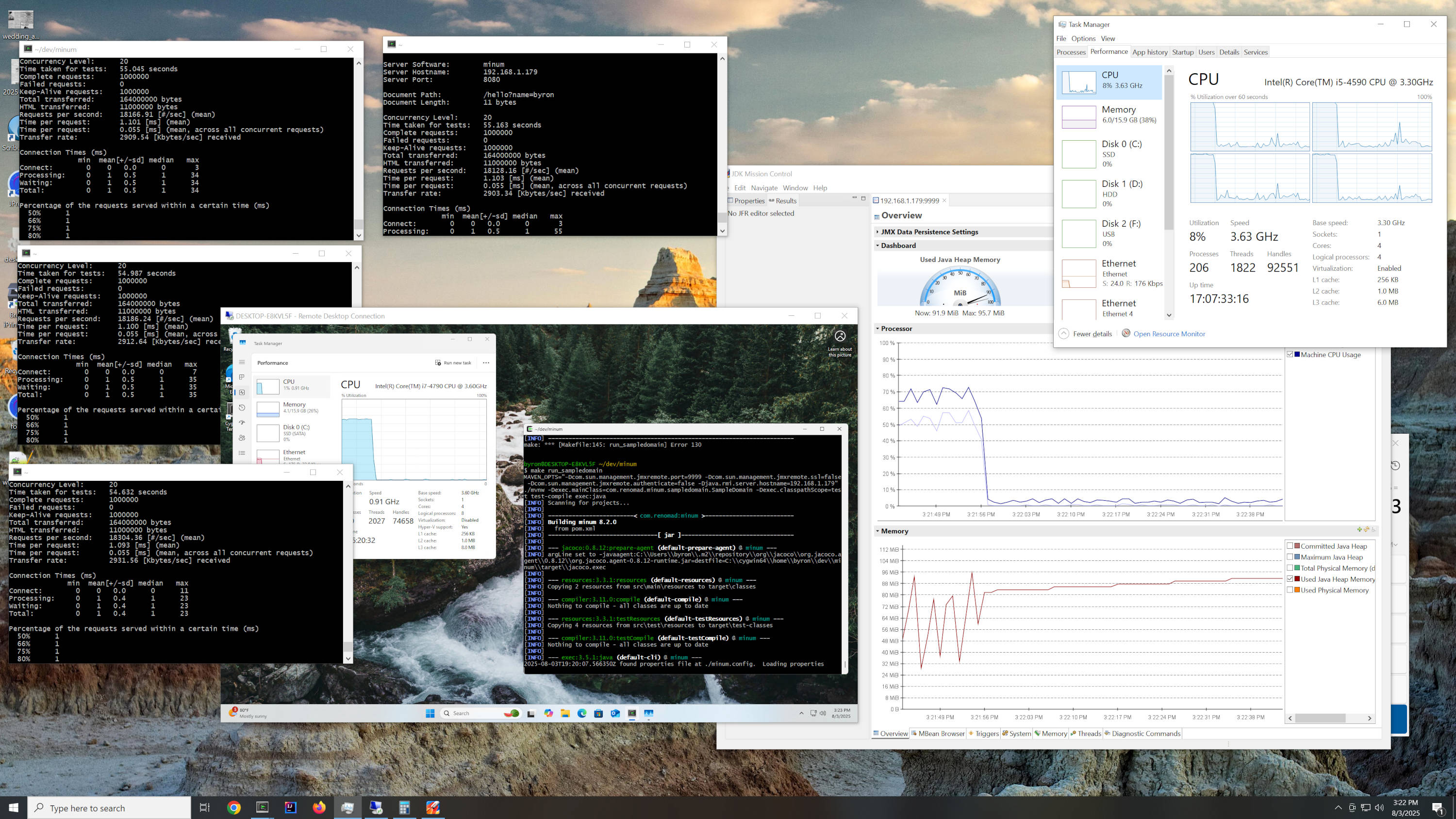 screenshot of performance test