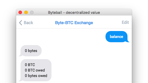 Balance of the exchange