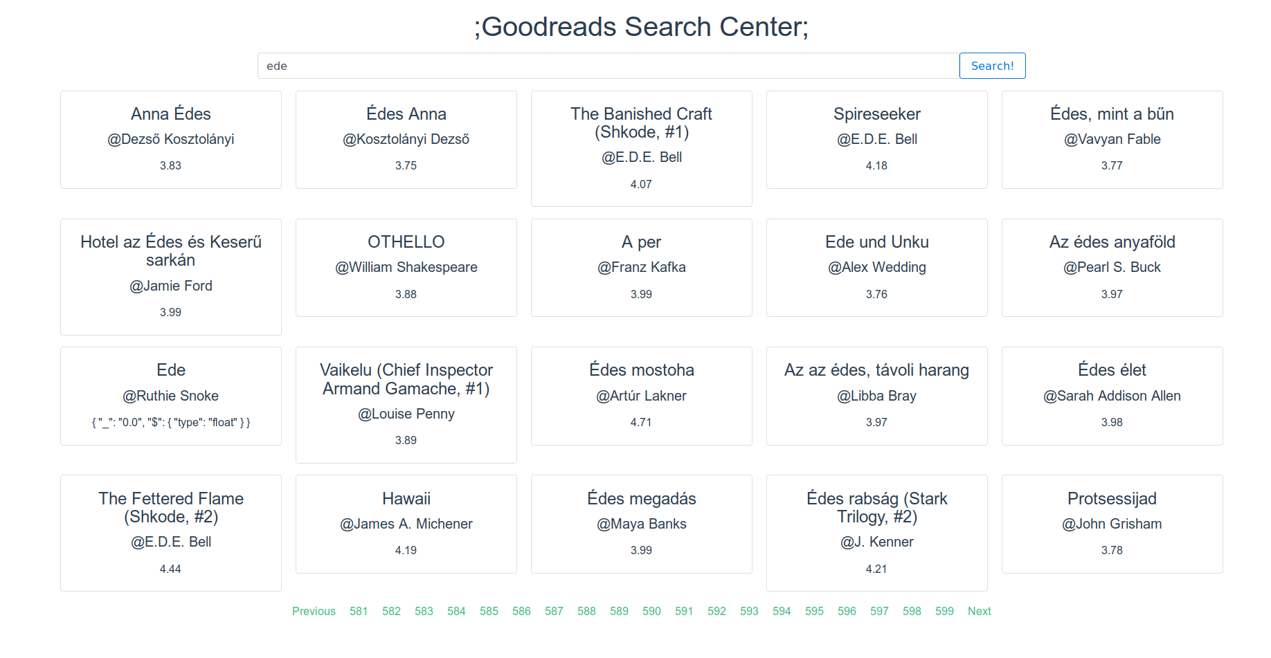 GoodRead Search App