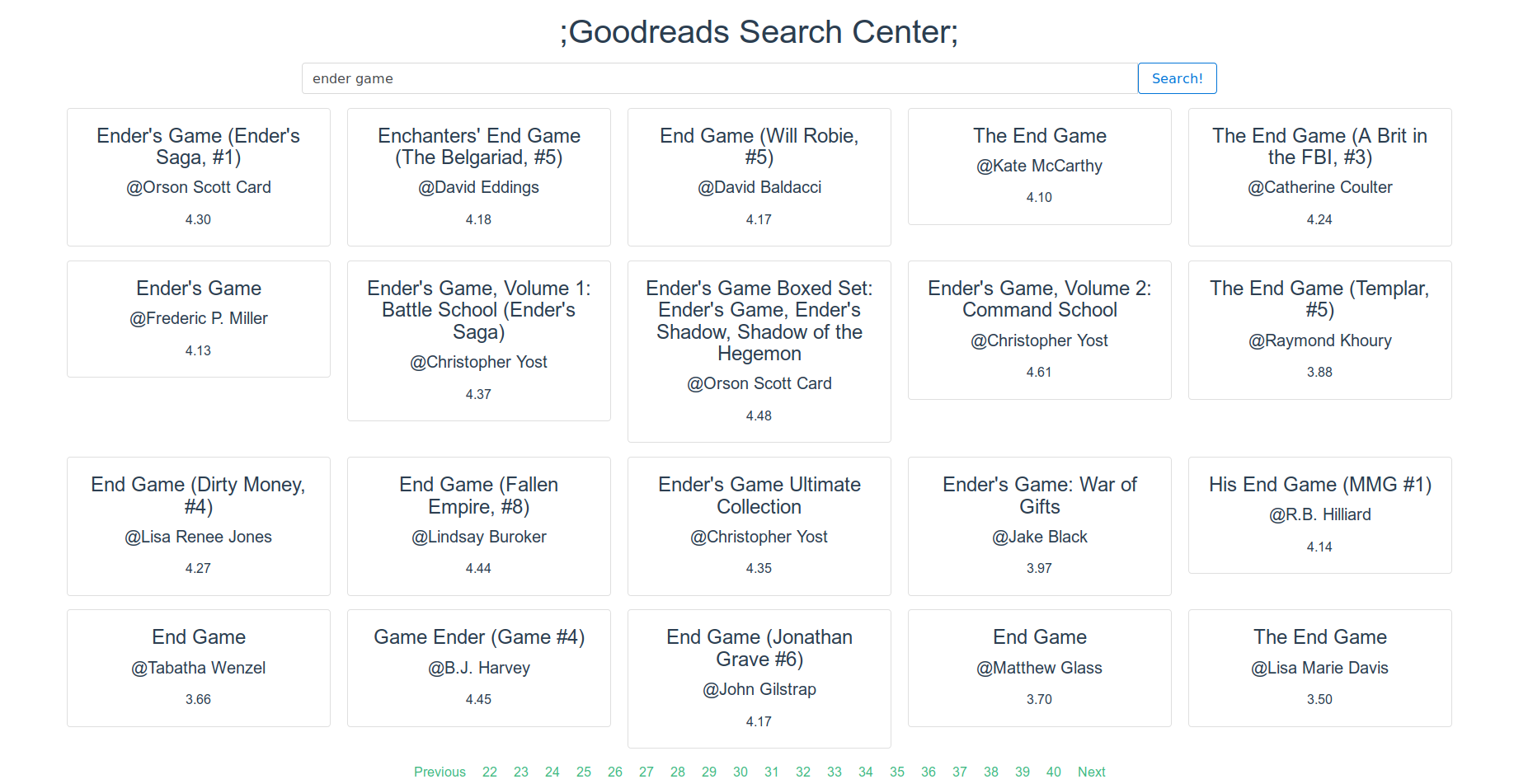 GoodRead Search App