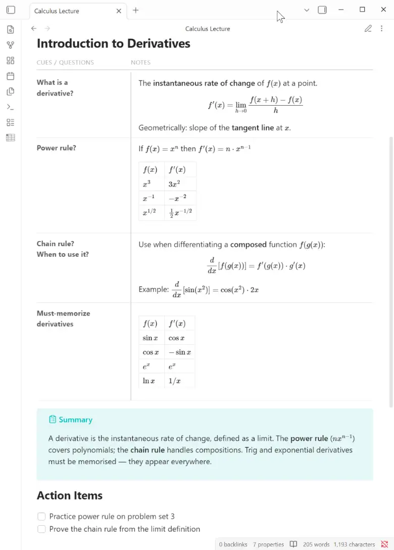 Desktop Note Example