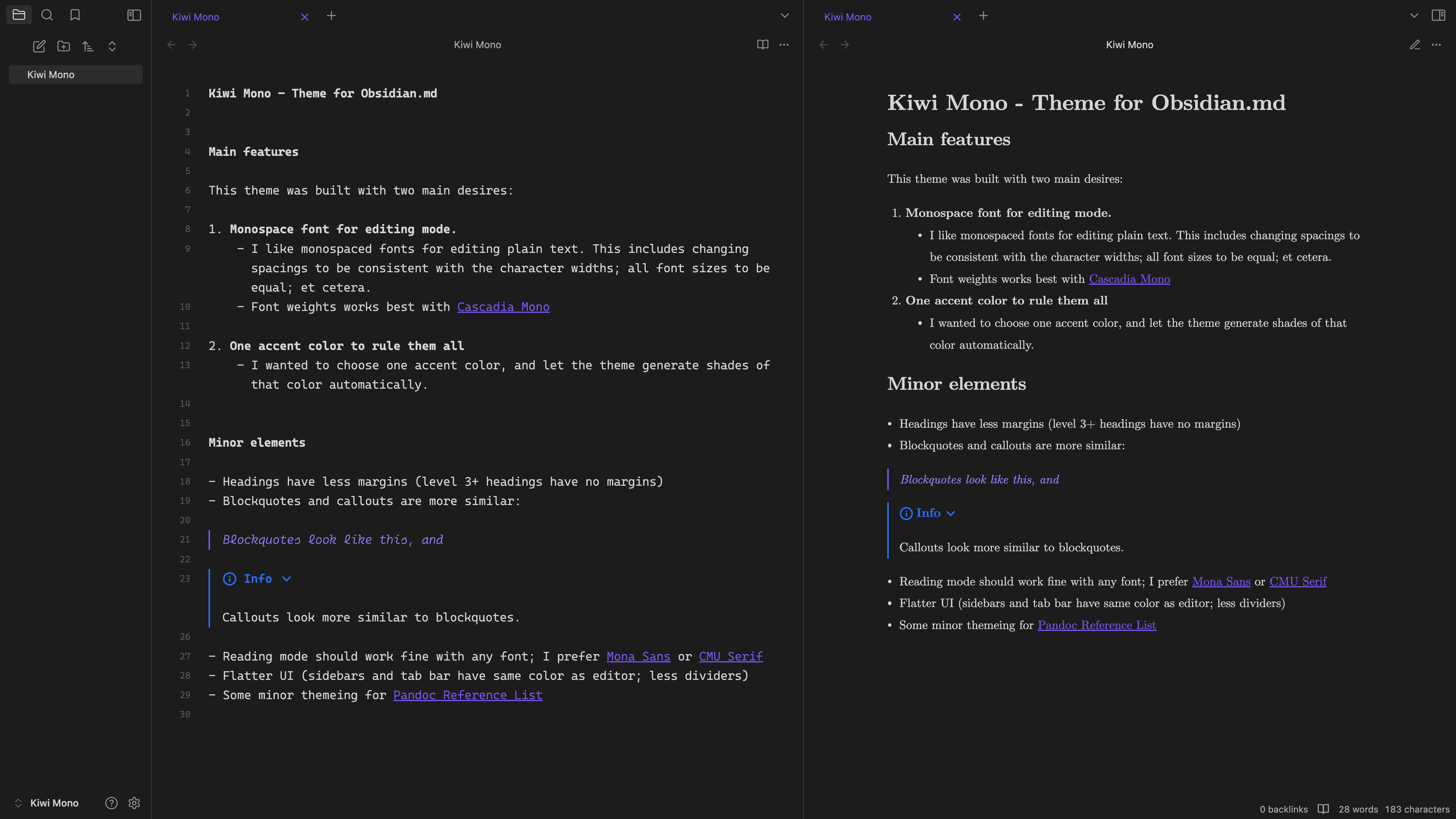 Dark mode