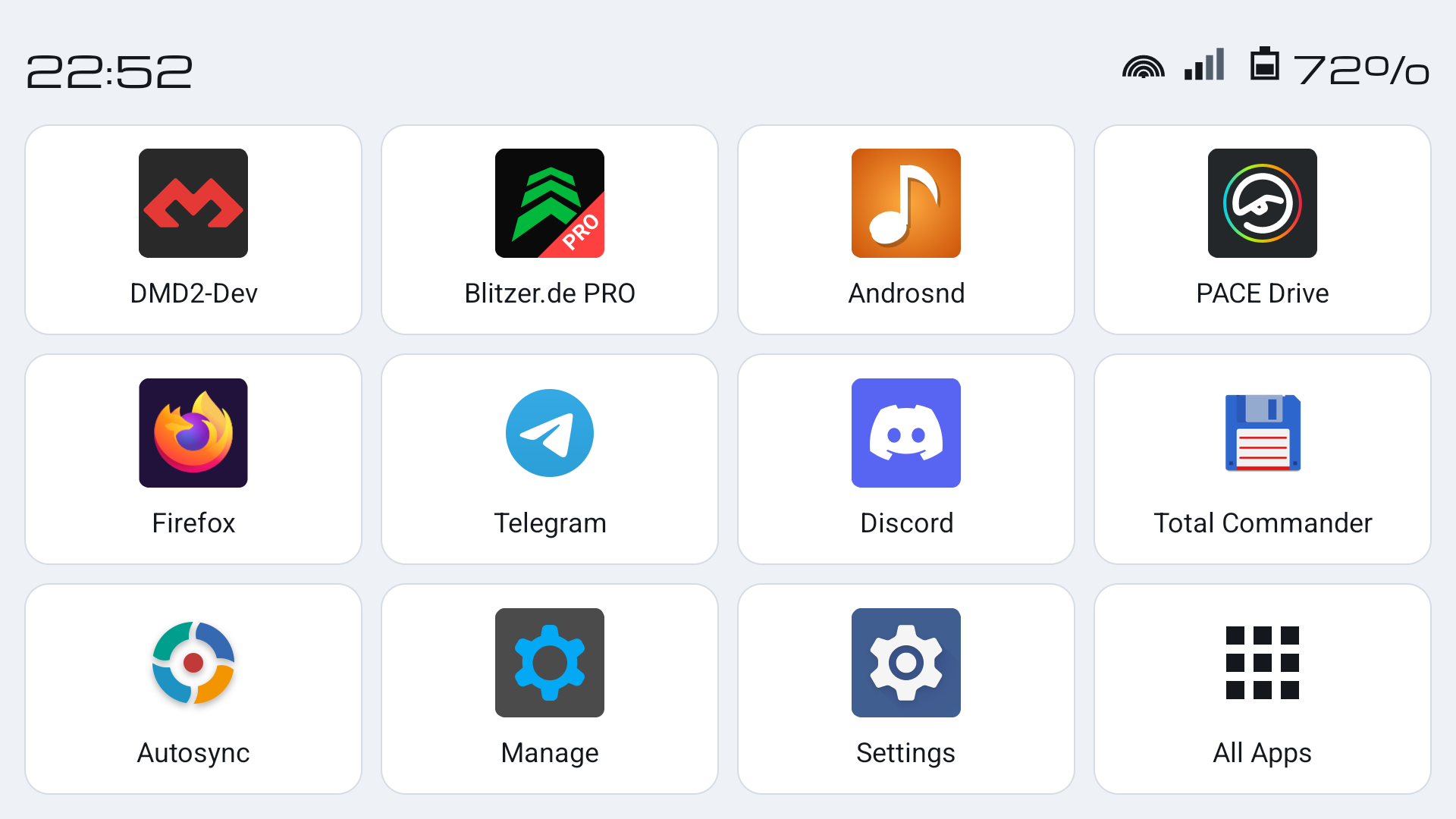 Home screen in light theme