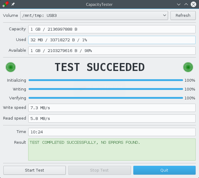 CapacityTester GUI