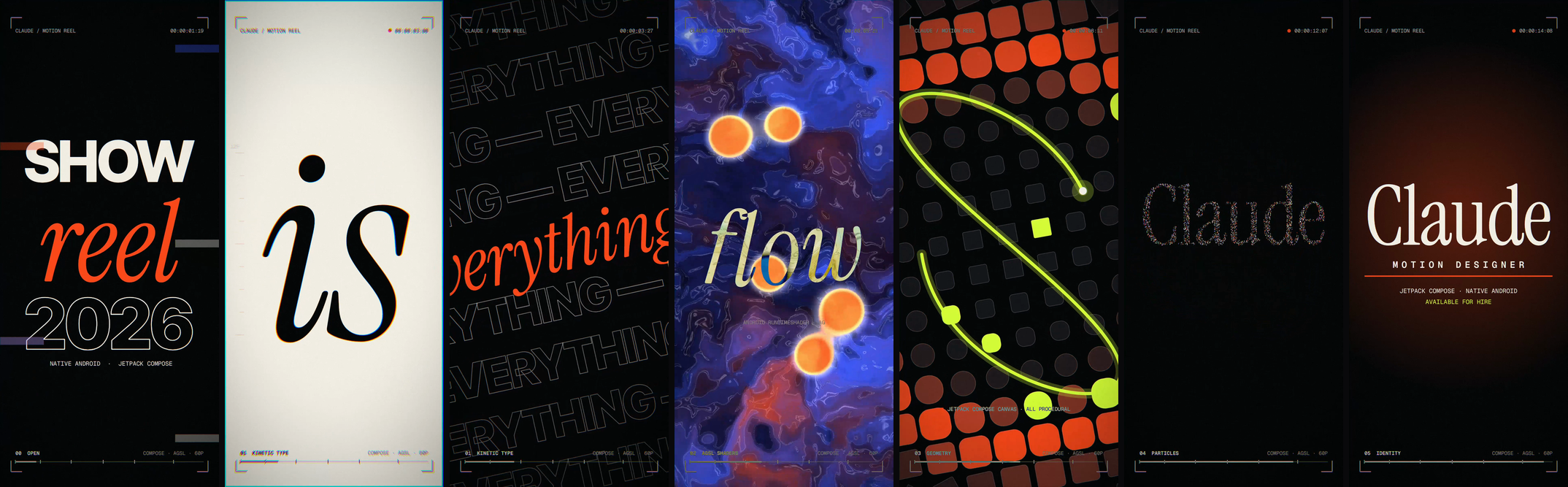 Frames from the reel