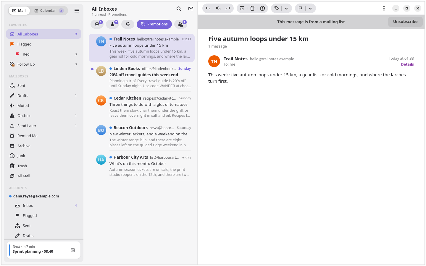 The inbox narrowed to Promotions