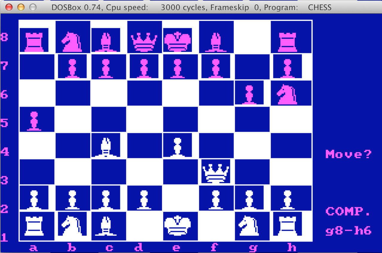 Chess program screenshot