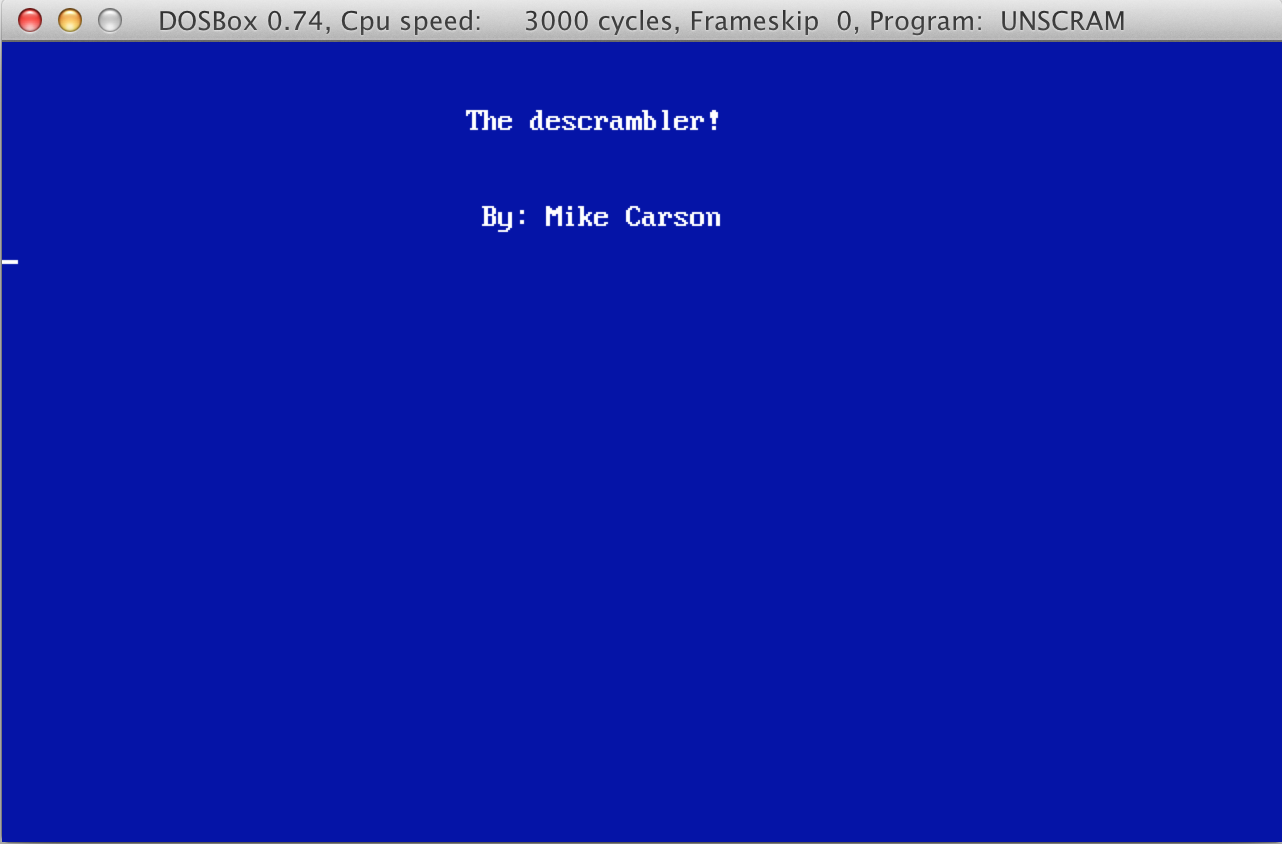 Unscram program screenshot