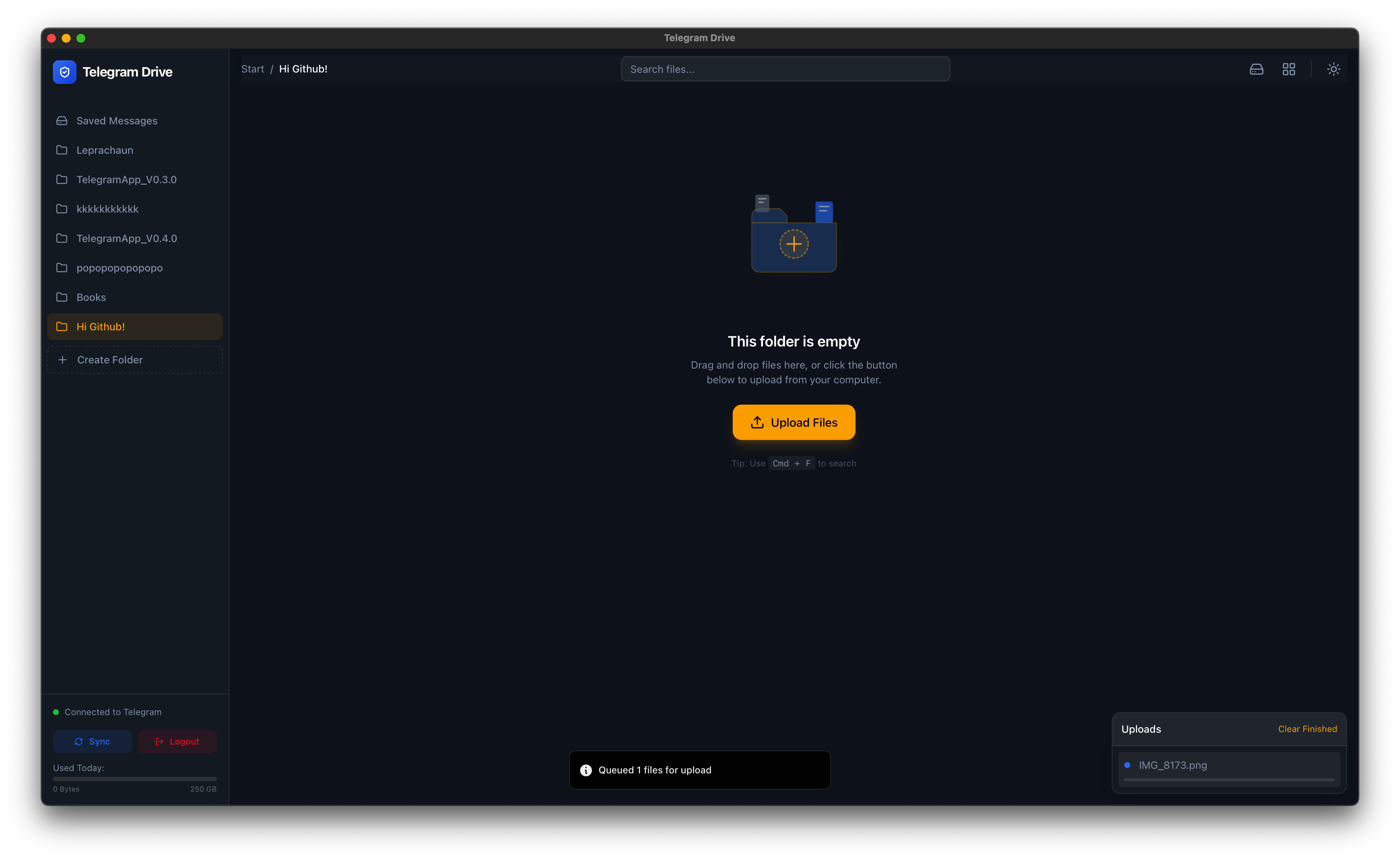 Ví dụ upload file bằng kéo thả