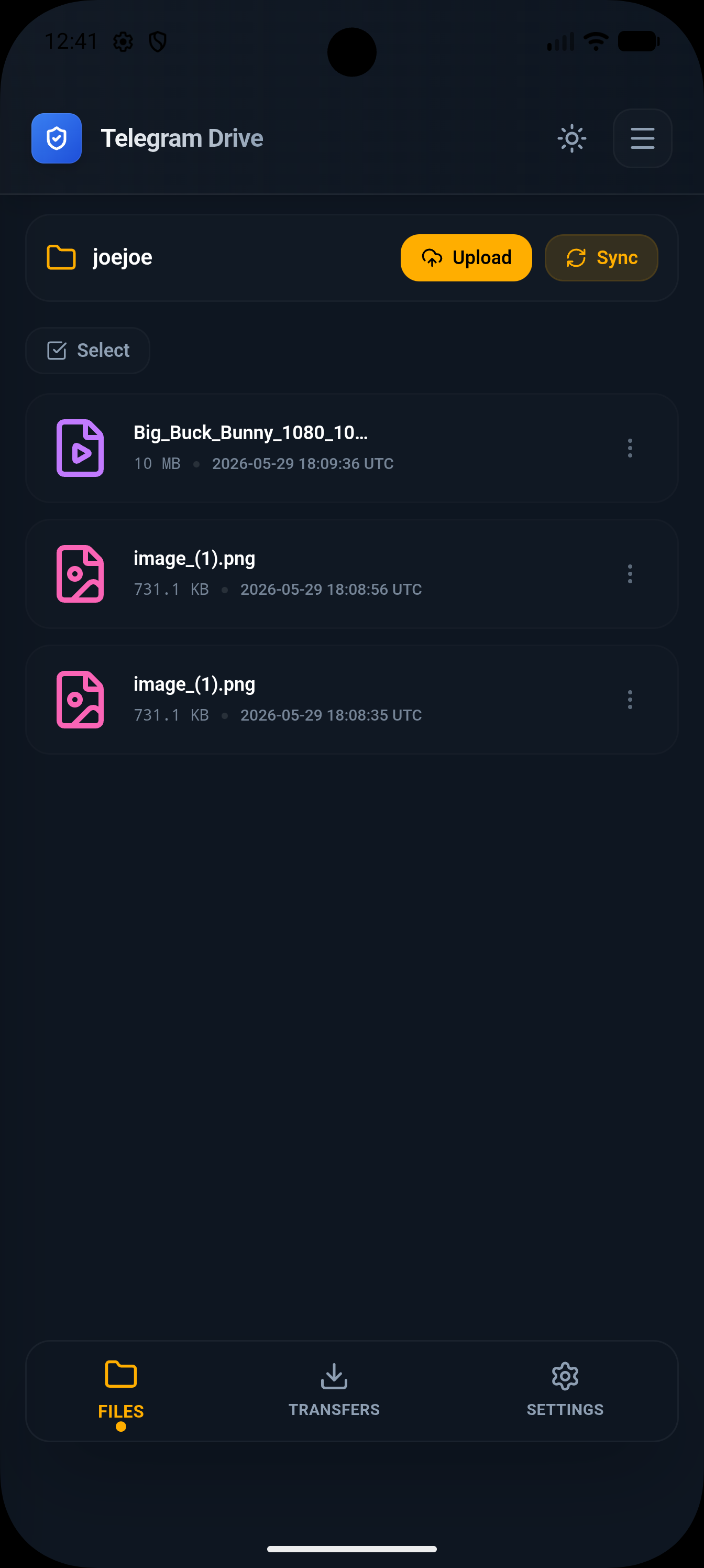 Dark Mode Folder View