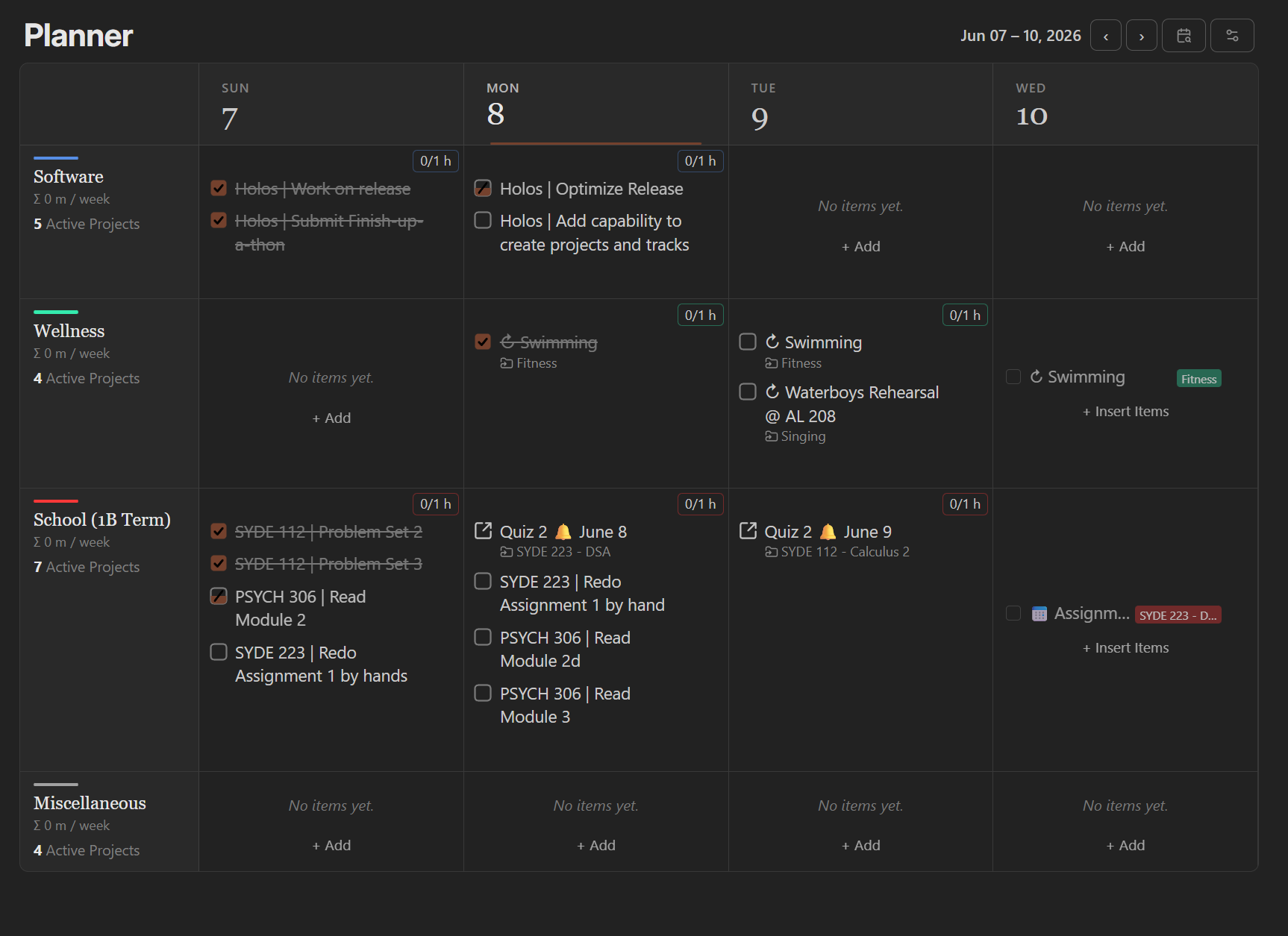 Planner view