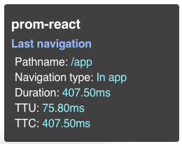 MetricsDebugOverlay component