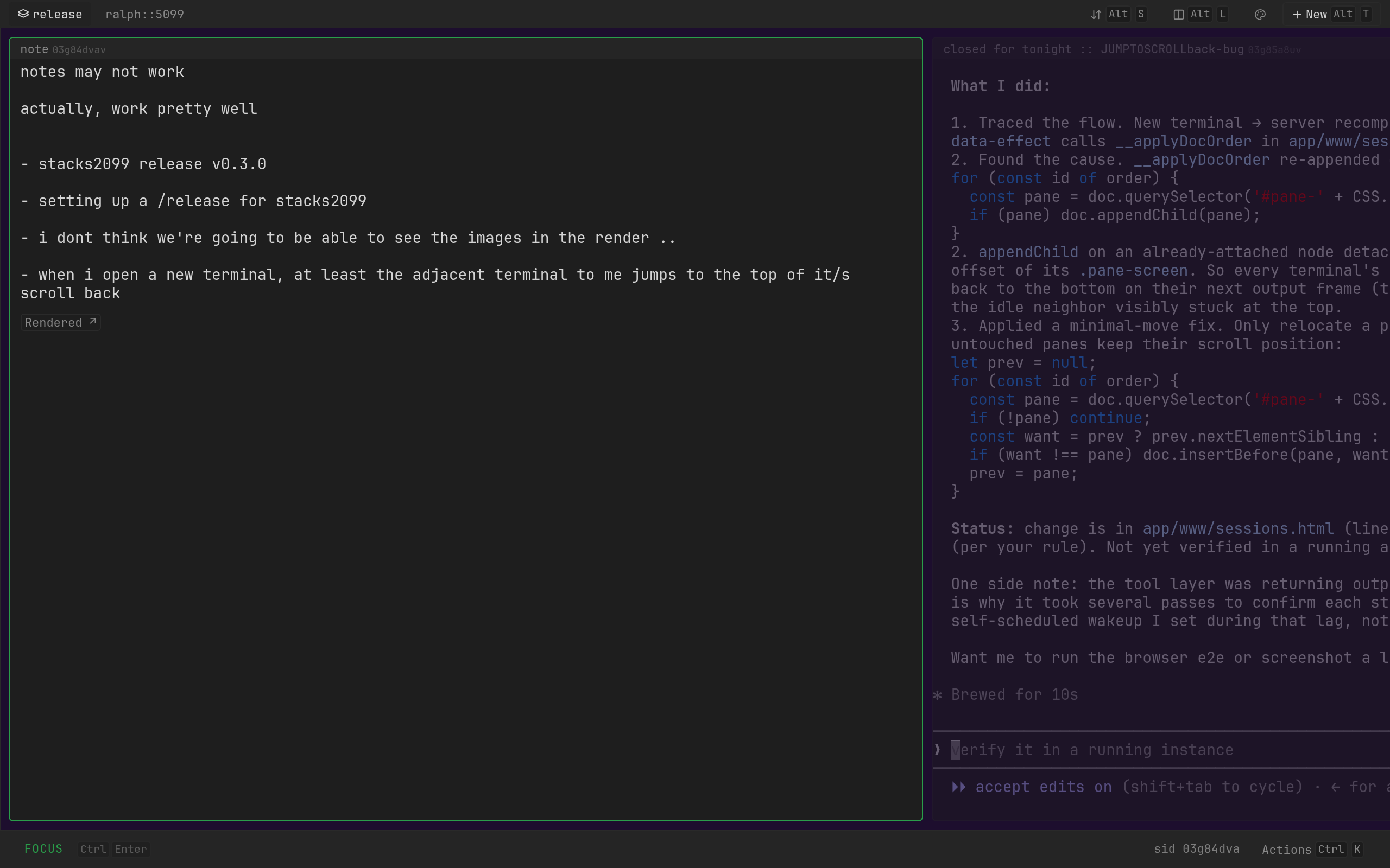 Horizontal niri-inspired layout