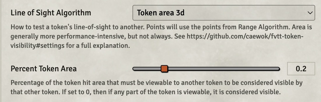 LOS Settings for the Alt Token Visibility Module