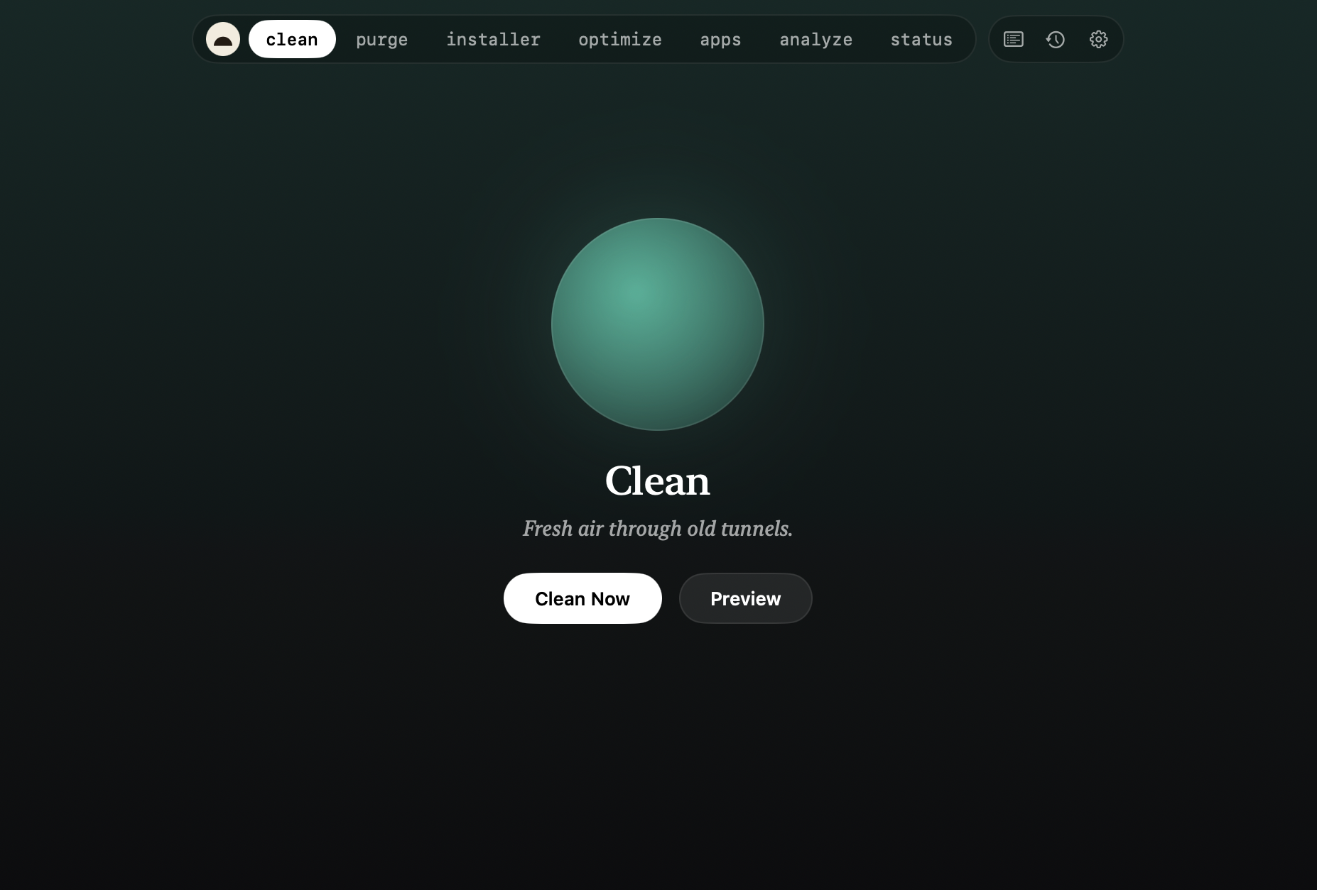 Clean — categorized cache, log, and leftover removal