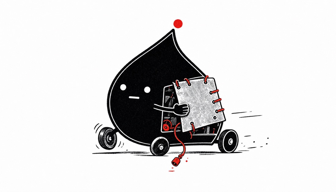 ship it early — driving a patched-together cart, fixing it on the move