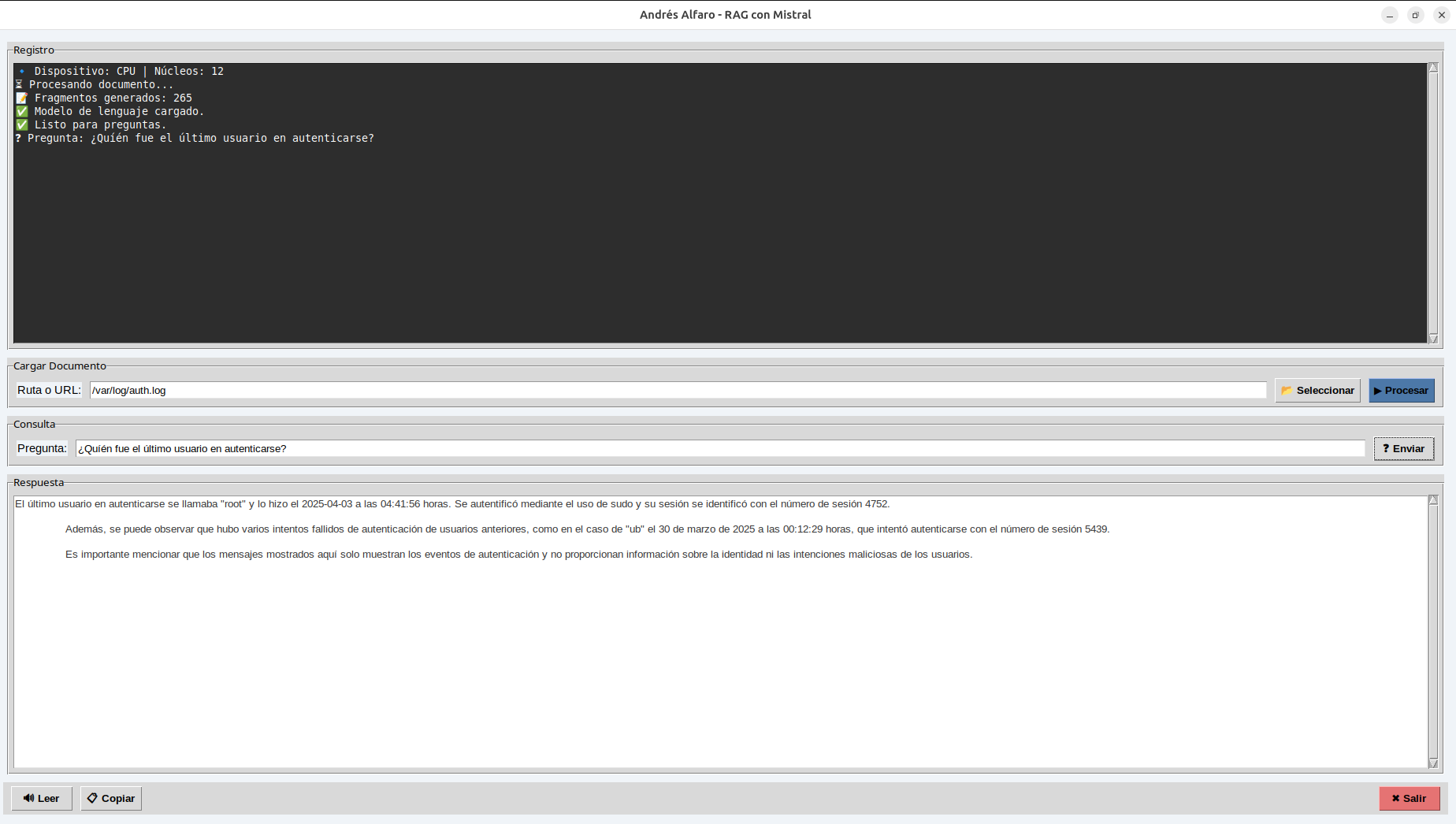Log Code Gui RAG GUI