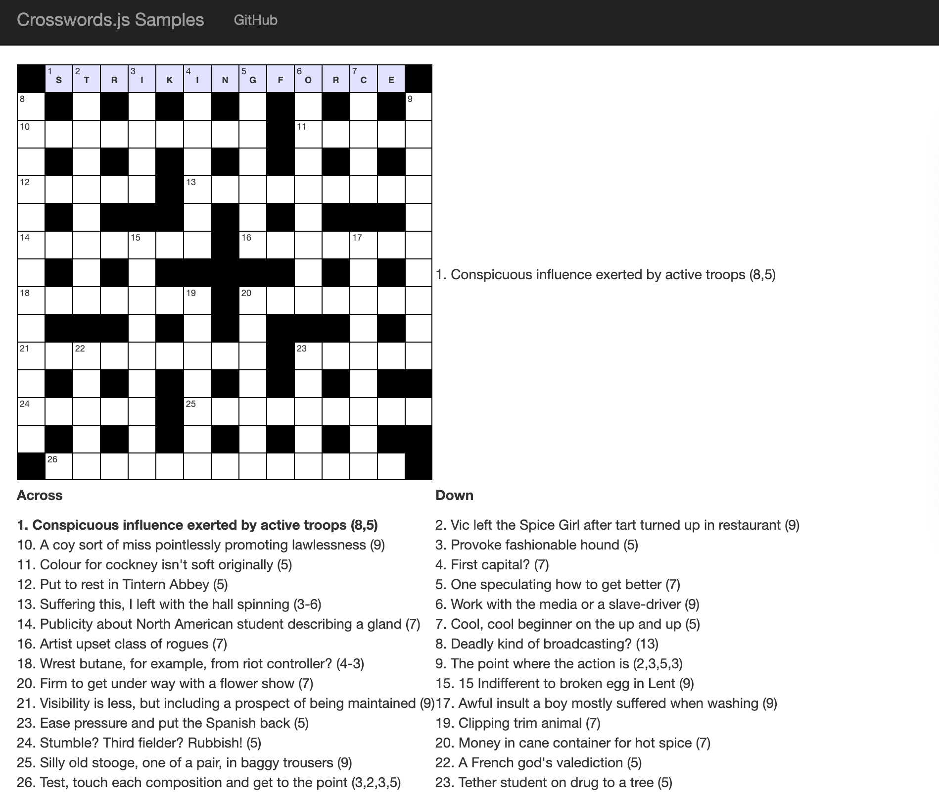 CrosswordsJS Screenshot