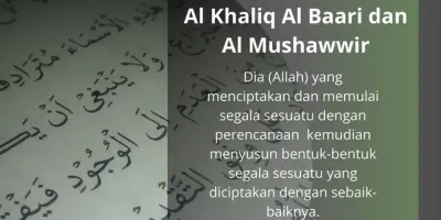 Makna Al Khaliq, Al Baari, Al Mushawwir dan Cara MeneladaniNya - Gambar sampul postingan