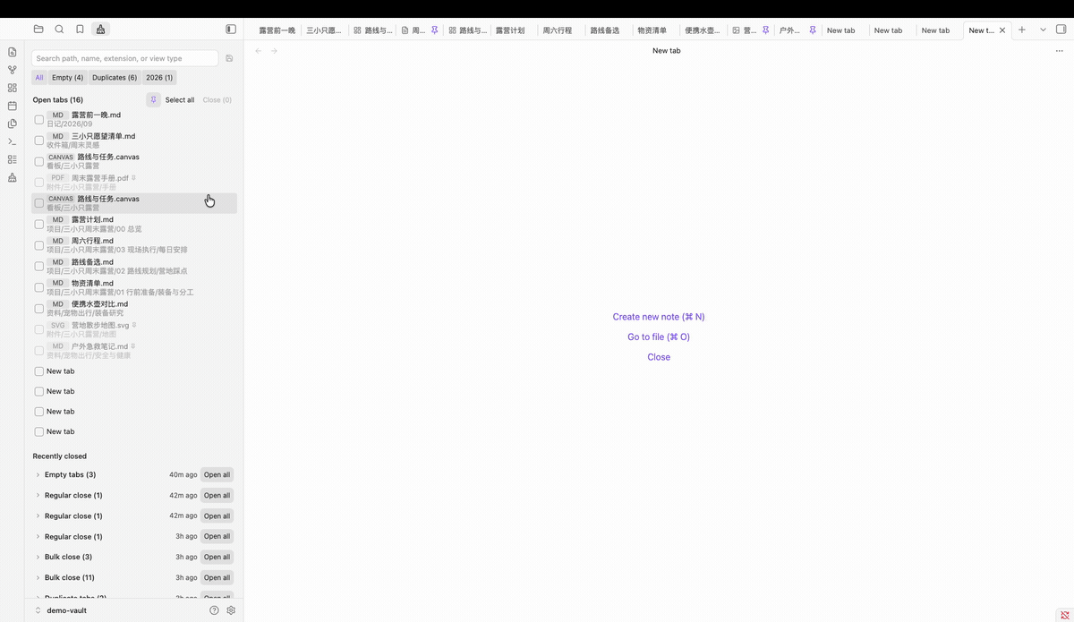 Tab Cleaner workflow demo