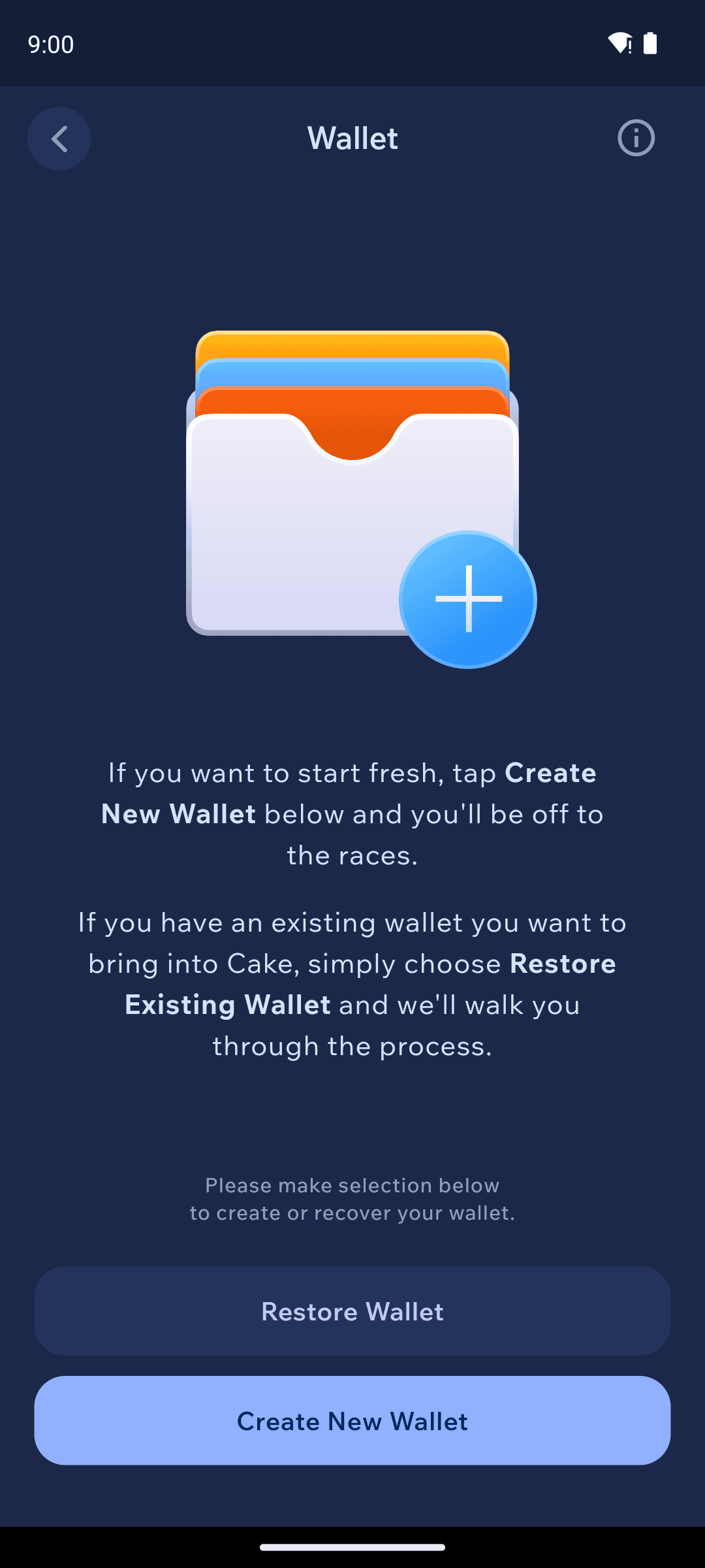 Create a new wallet