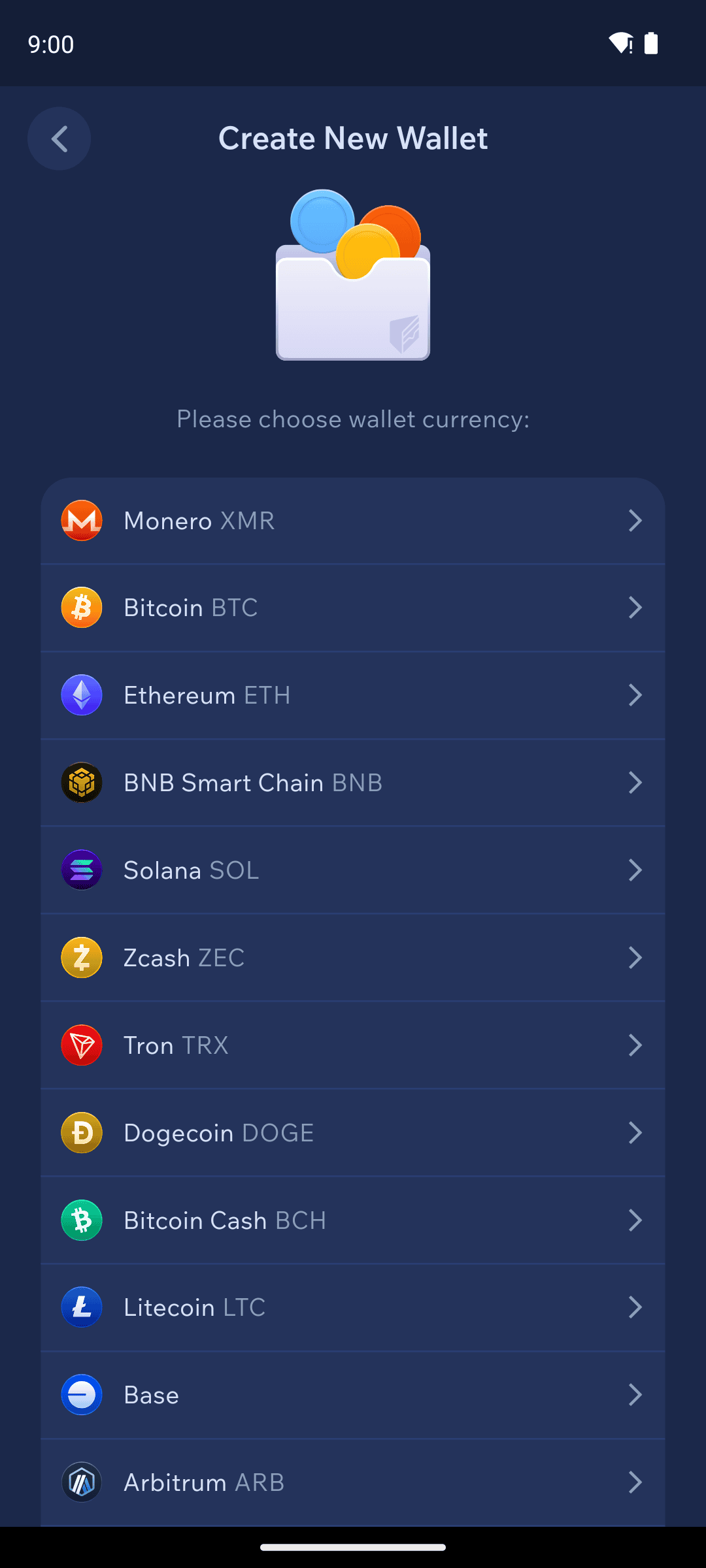 Select Monero as the currency
