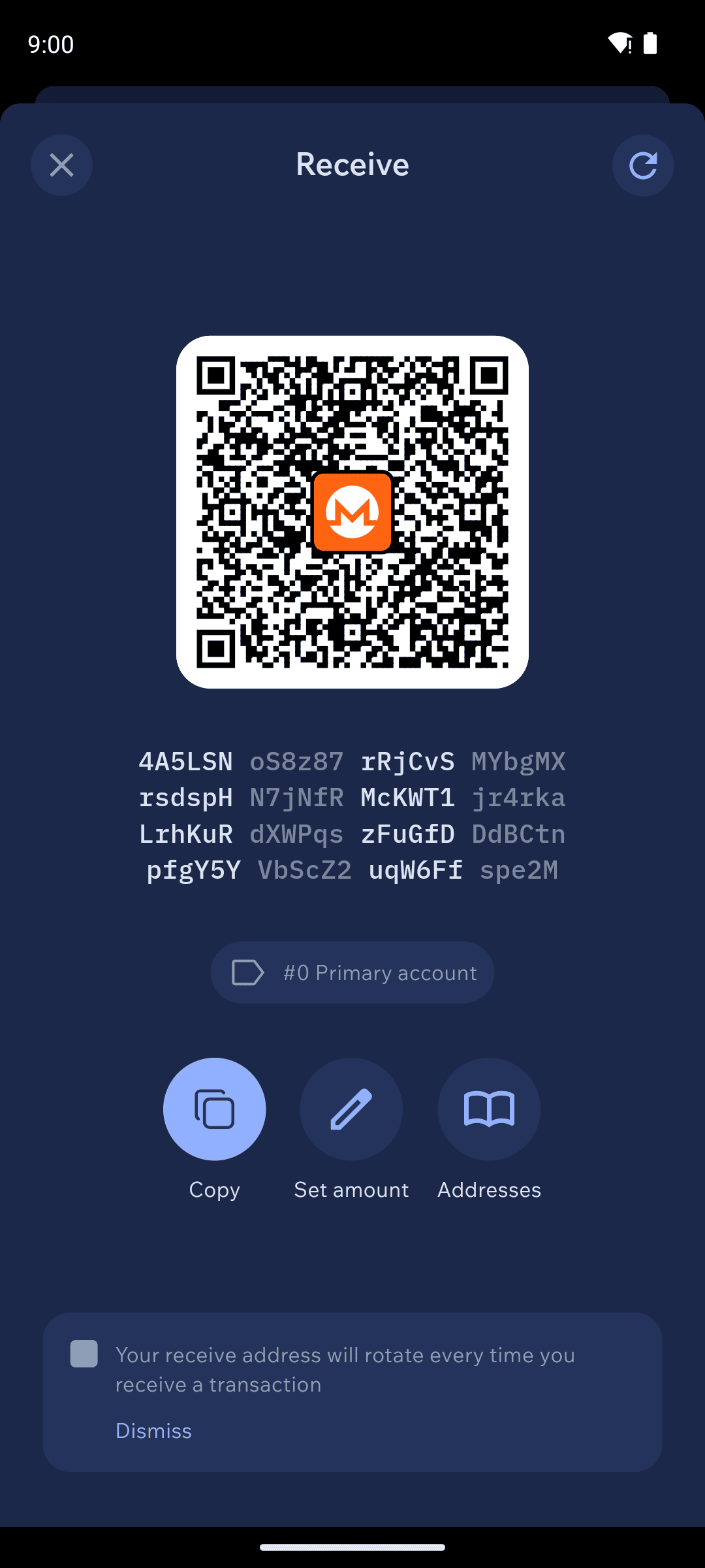 Your Monero receive address