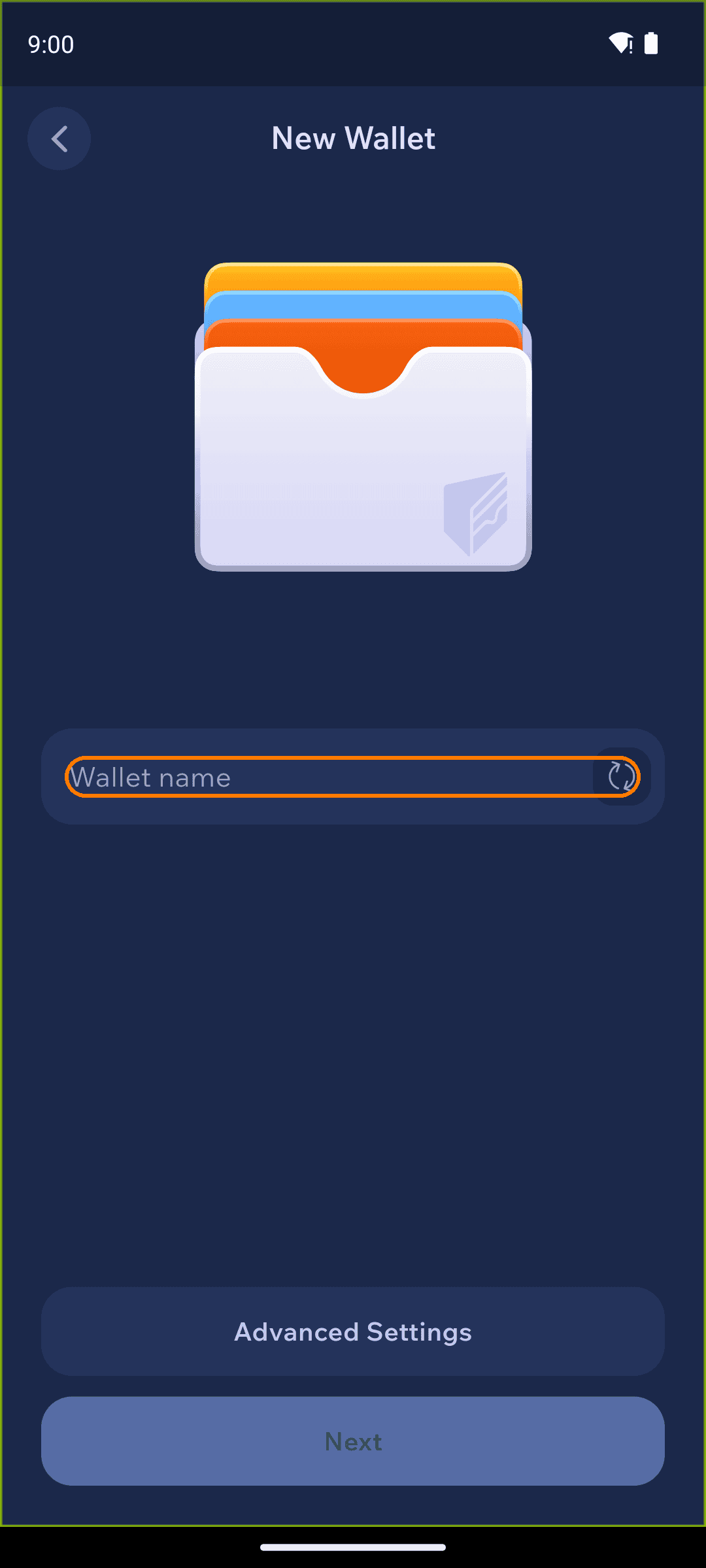 Create your wallet's name