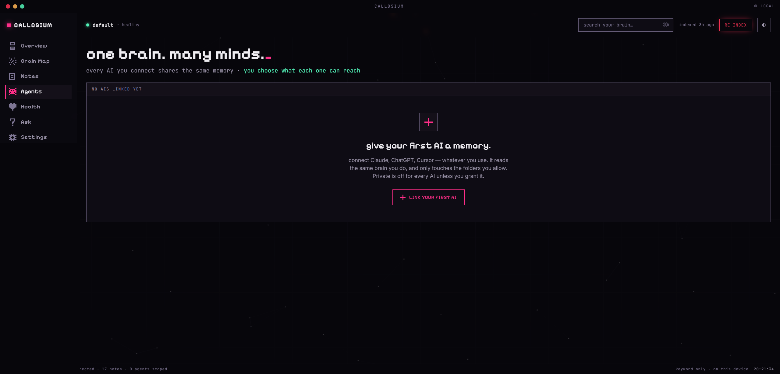 Agents screen