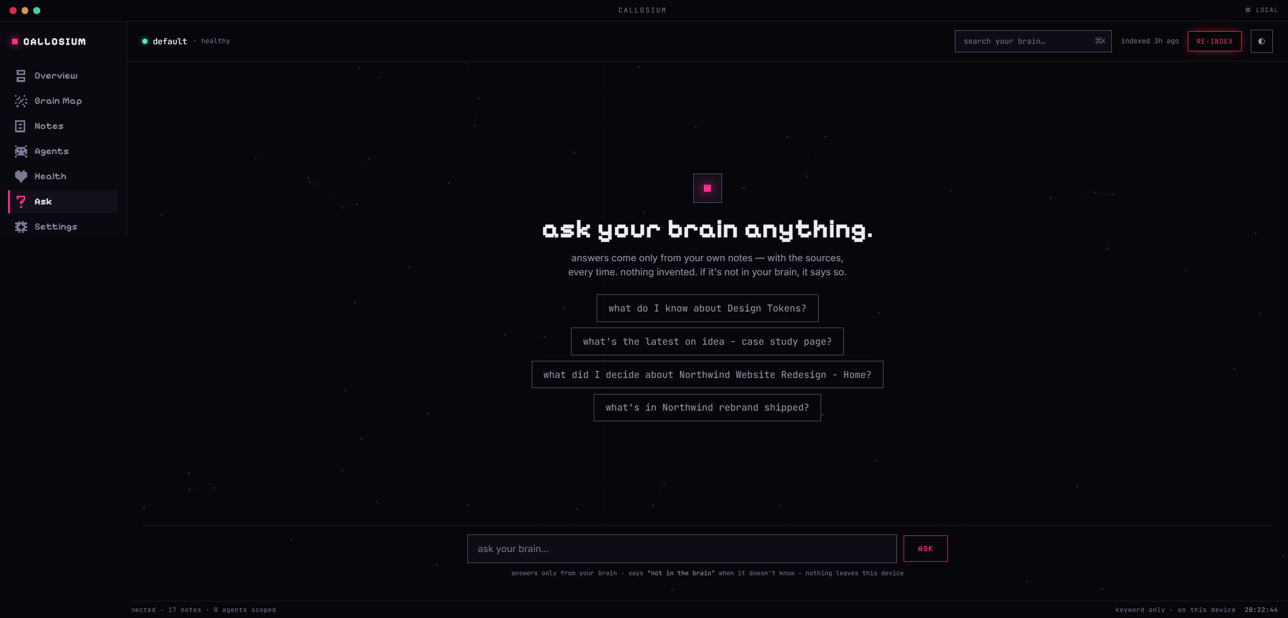 Ask screen