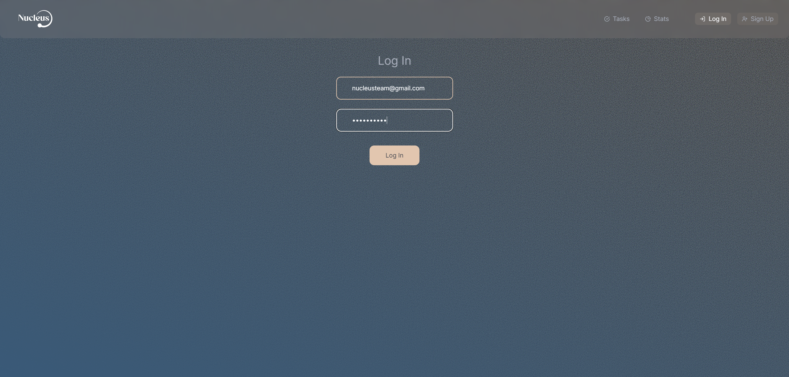 login page