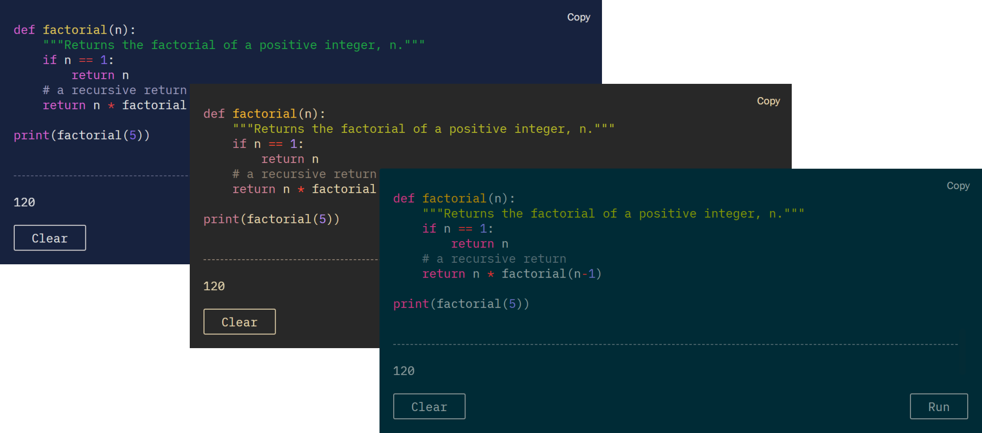 Code Block Examples