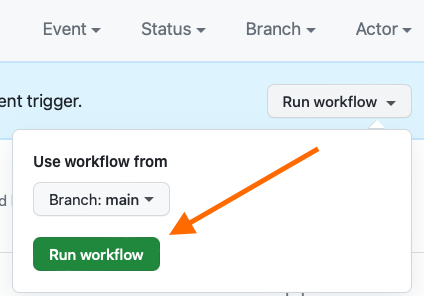 Screenshot of GitHub Actions workflow run menu