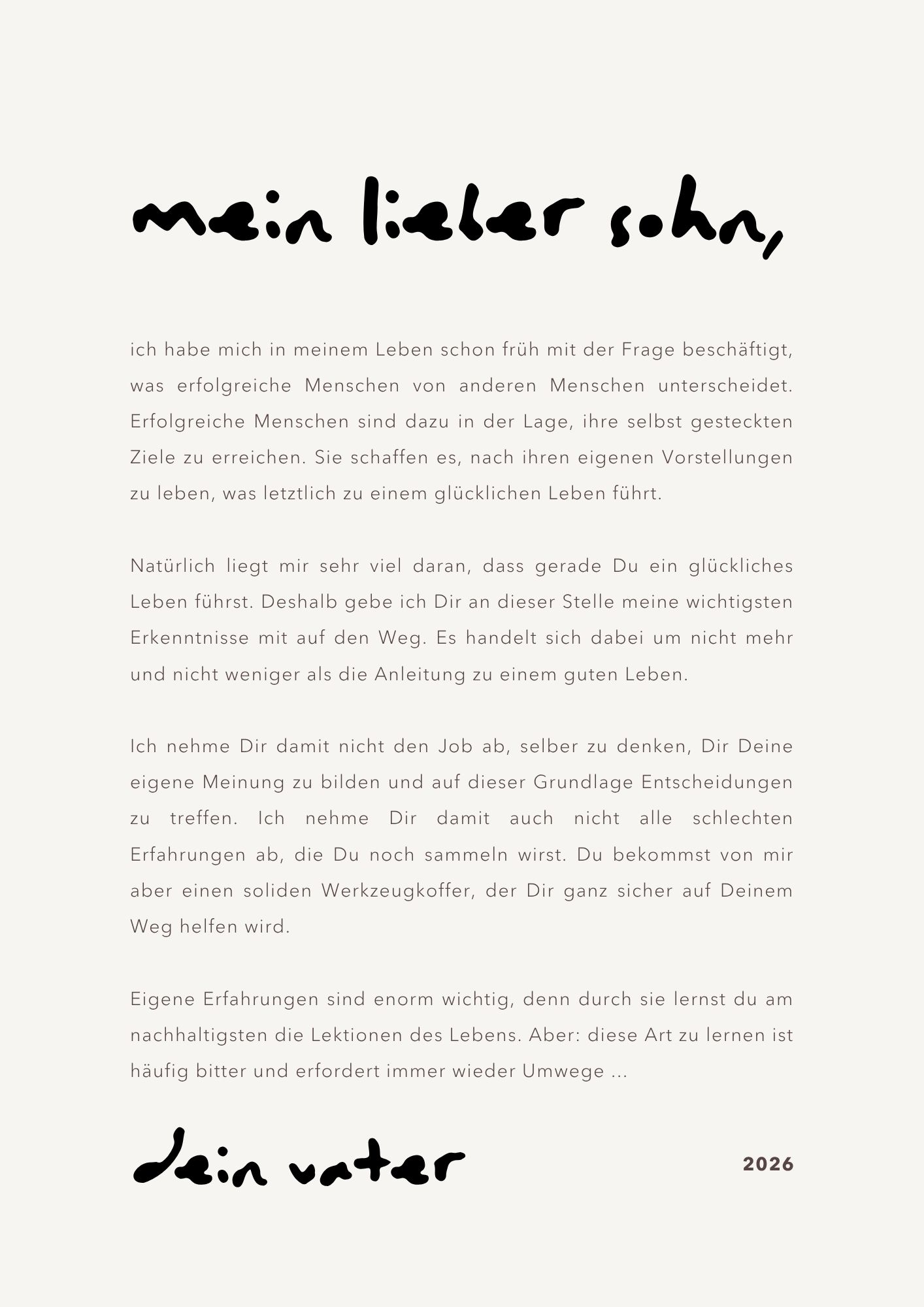 Briefvorschau: mein lieber sohn