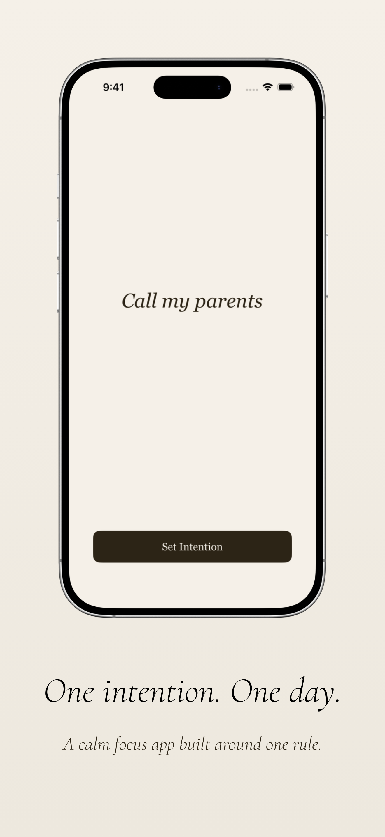 Solus — One intention. One day.