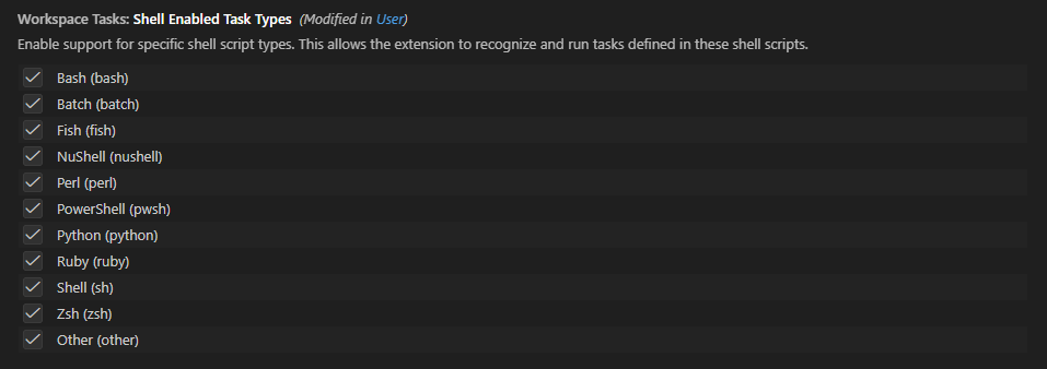 Screenshot - Shell Enabled Task Types