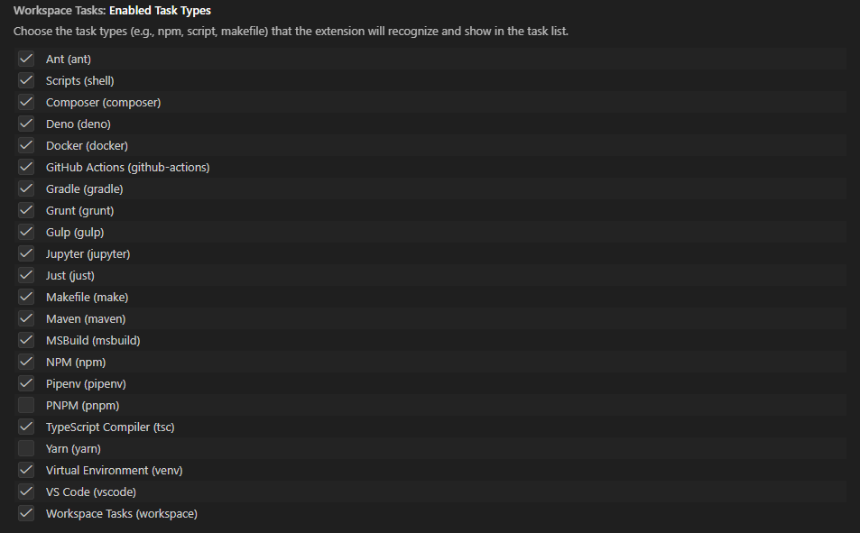 Screenshot - Enabled Task Types