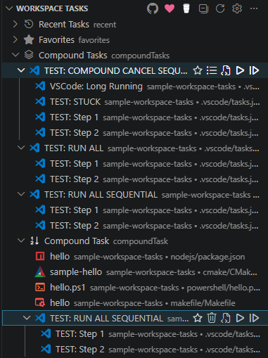 VSCode Compound Tasks in the Compound Tasks Group