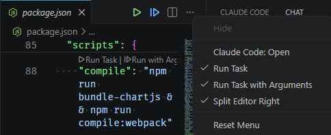 Editor title bar buttons example