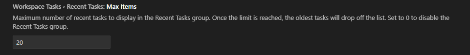 Recent Tasks - Max Items