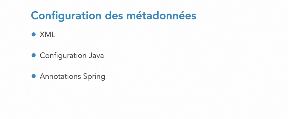 configuration des métadonnées